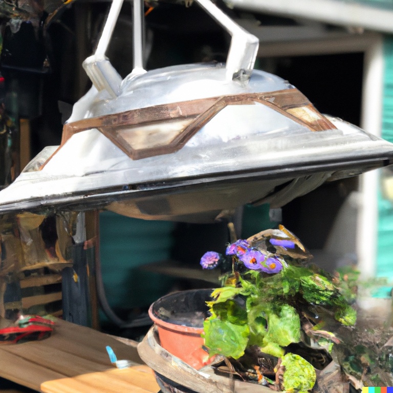 old spacecraft make lovely hanging baskets
