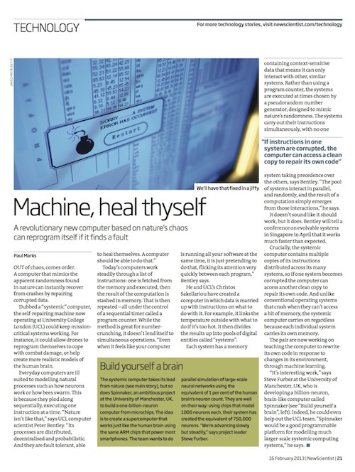 New Scientist systemic computer article