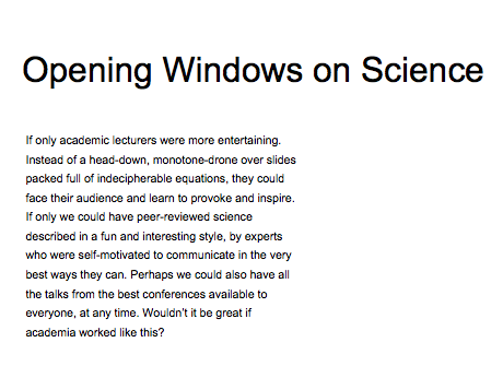 Opening Windows on Science
